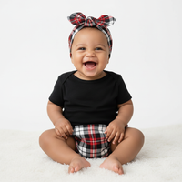 Tartan Baby Girl's Bloomers and Headwrap Set, Red, White image 4
