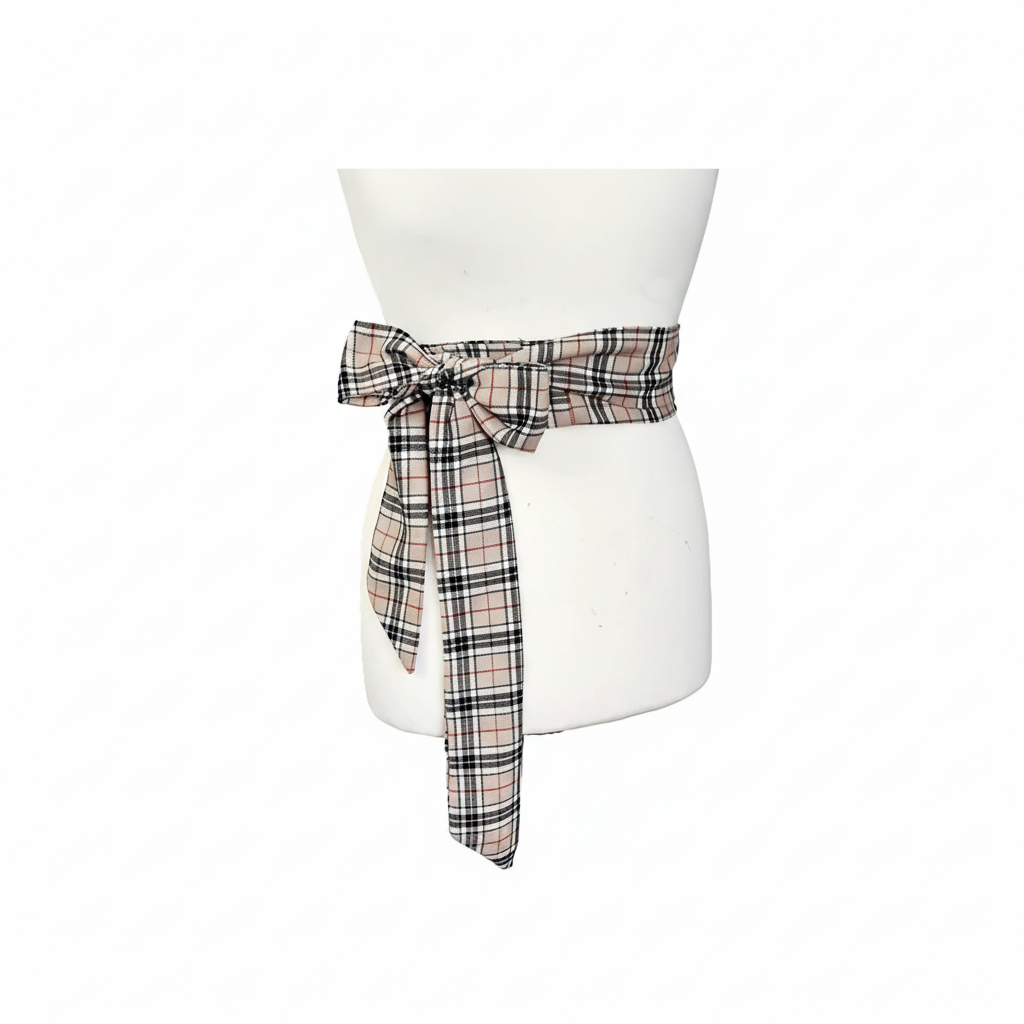 Beige Tartan Sash Alt