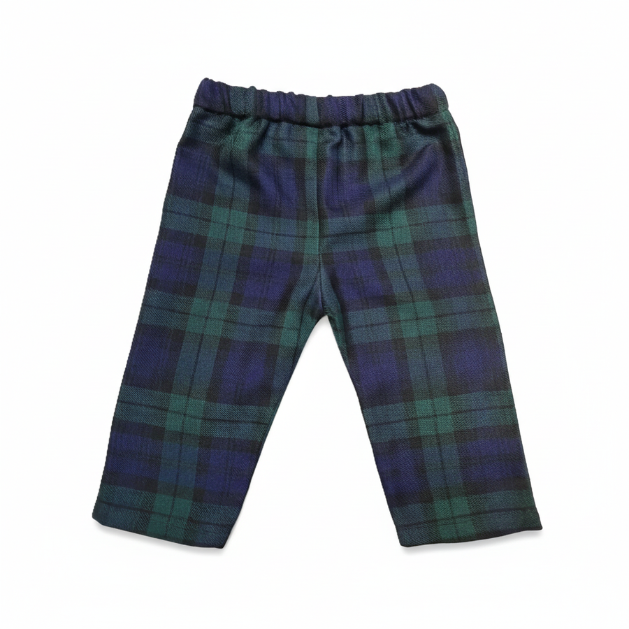Black Watch Tartan Print Boy's Trousers Pants