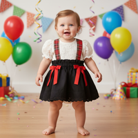 Baby's Girl's Pinafore Dress Skirt Cute Set Tartan Print Baby Skirt image 3