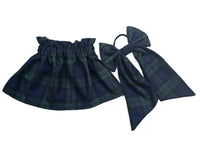 Black Watch Tartan Print Chlidren's Skirt and Neck Bow Set image 2
