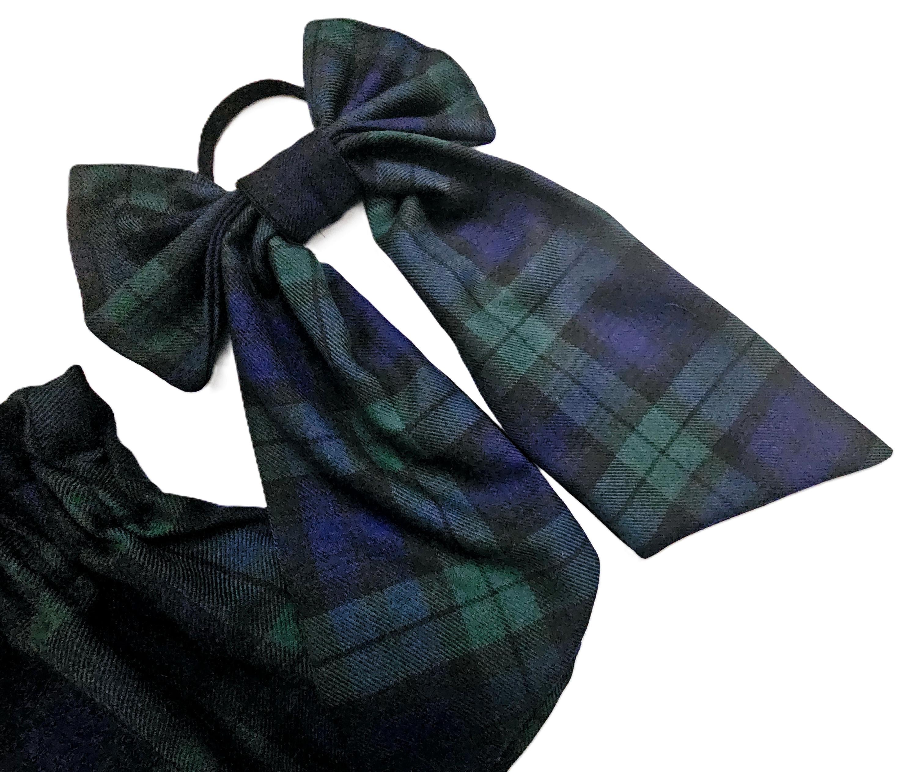 Black Watch Tartan Print Chlidren's Skirt and Neck Bow Set