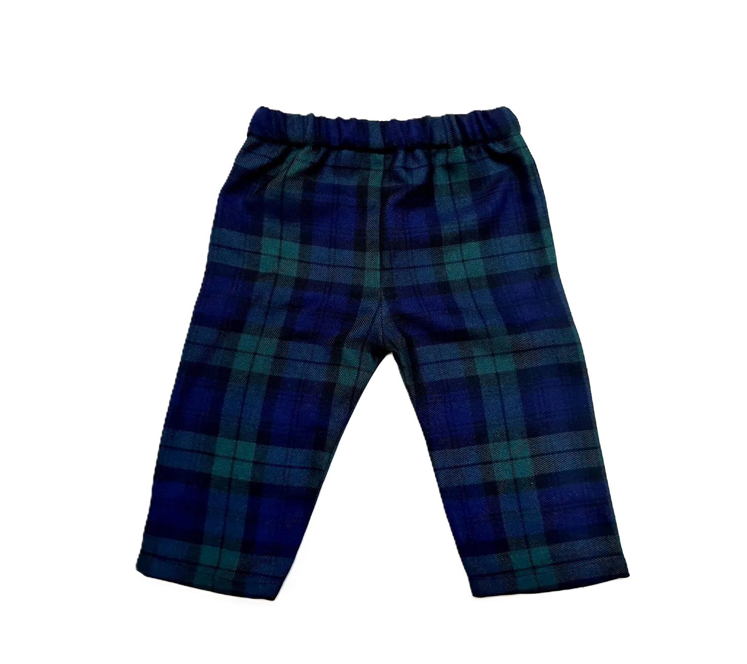 Black Watch Tartan Print Boy's Trousers Pants