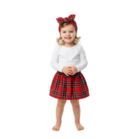 Red Royal Stewart Tartan Baby's Skirt and Headwrap Set image 1
