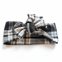 Grey Black Tartan Baby's Skirt and Headwrap Set image 4