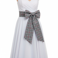 Women's Grey Black Tartan Sash, Tartan Plaid Sashes, Belt, Party Wedding Accessory image 1