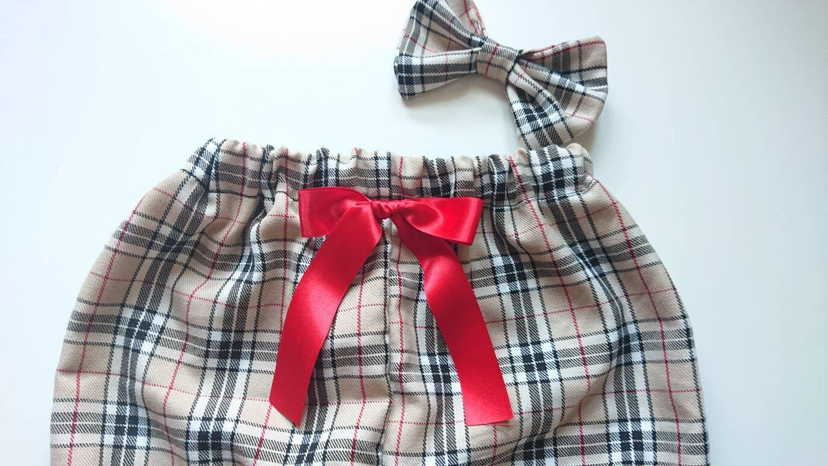 Beautiful Tartan prints cotton Baby's girl's bloomer and Headwrap Cute Baby Set Baby Girls Clothes summer spring outfit NEW