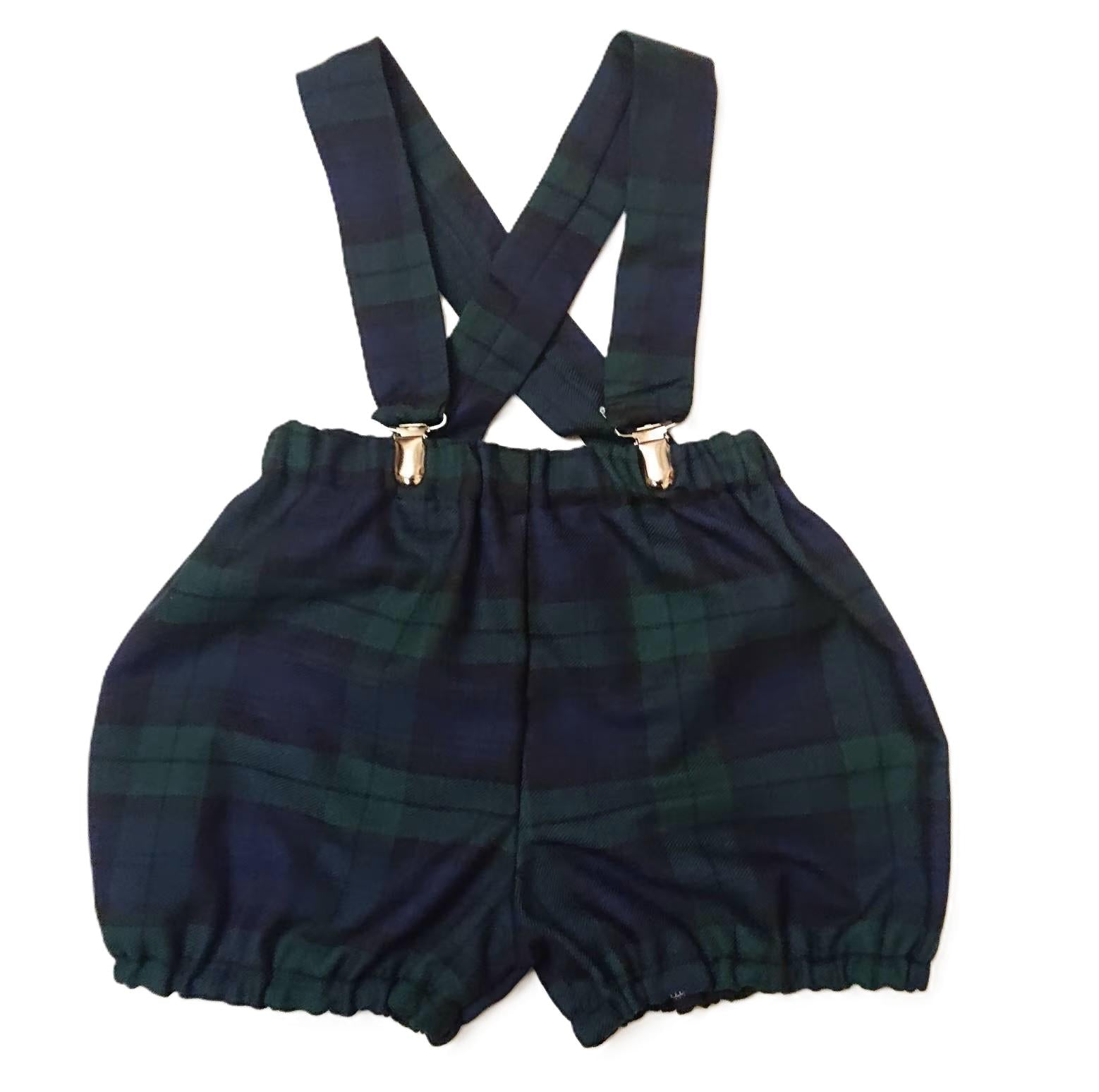 Black Watch Tartan Bloomer with Braces Baby Set Boys