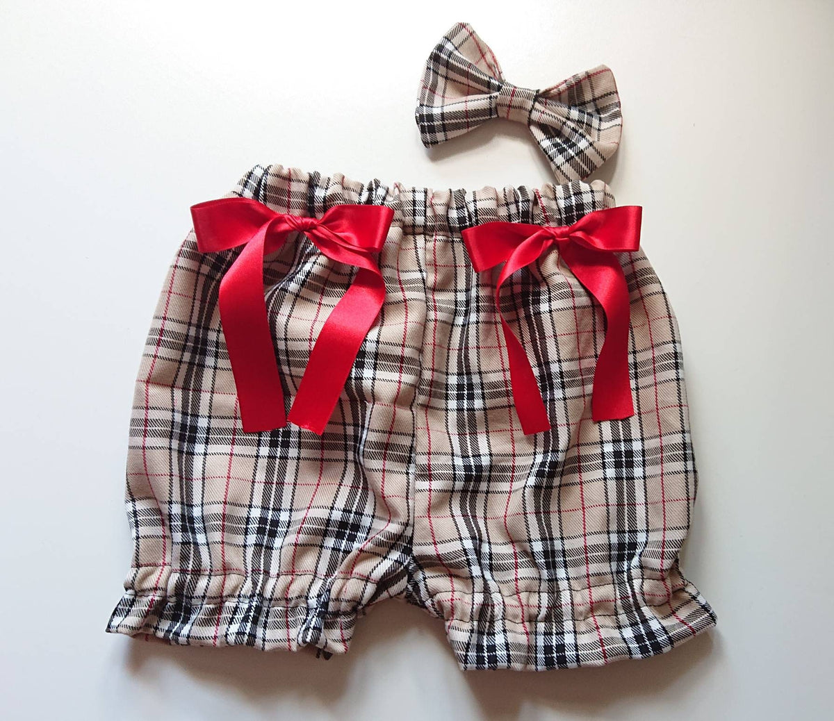 Beautiful Tartan prints cotton Baby's girl's bloomer and Headwrap Cute Baby Set Baby Girls Clothes summer spring outfit NEW