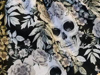 Black Skulls Halloween Girls' Skirt & Headwrap Set image 2