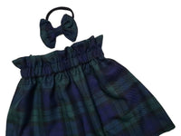 Black Watch Tartan Print Children's Skirt and Bow Set image 3