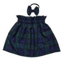 Black Watch Tartan Print Children's Skirt and Bow Set image 2