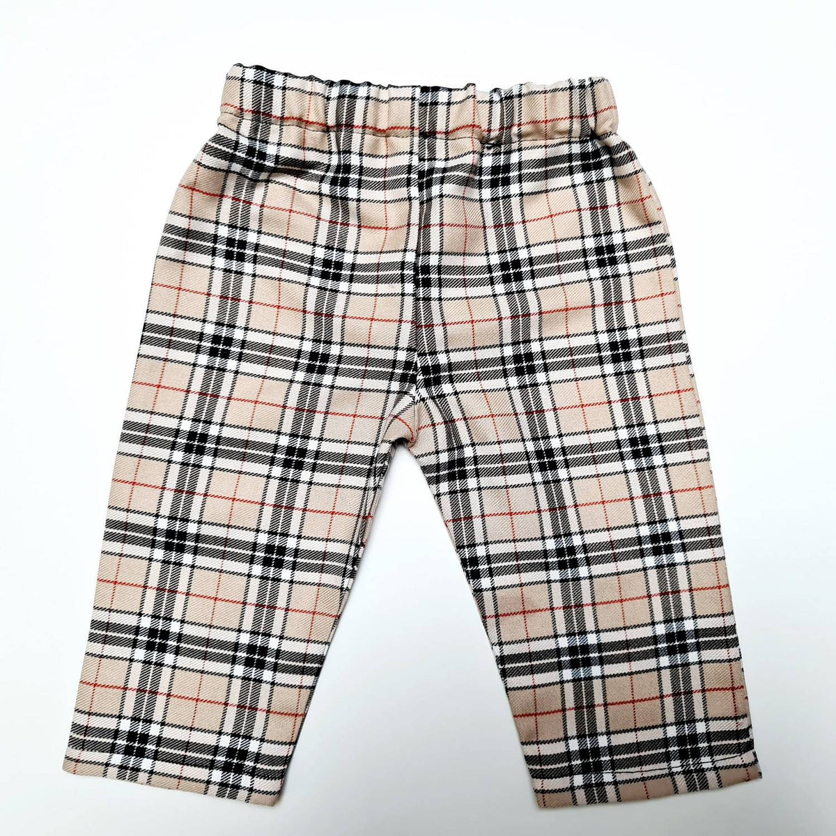 Beige Tartan Print Trousers Pants Trews Kids Clothes Winter Xmas outfit NEW