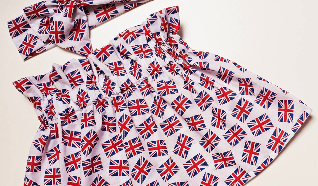 Union Jack Skirt and Headwrap Cute Baby Set Baby Girls Clothes NEW