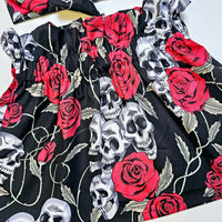Baby's Rose & Hubble Skulls Girls' Skirt & Headwrap Set image 2