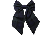 Black Watch Tartan Large Hair Bow Clip image 2