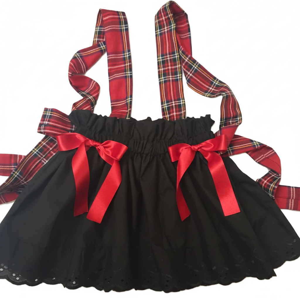 Baby's Girl's Pinafore Dress Skirt Cute Set Tartan Print Baby Skirt