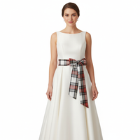Women's White Tartan Sash, Tartan Plaid Sashes, Belt, Wedding image 1