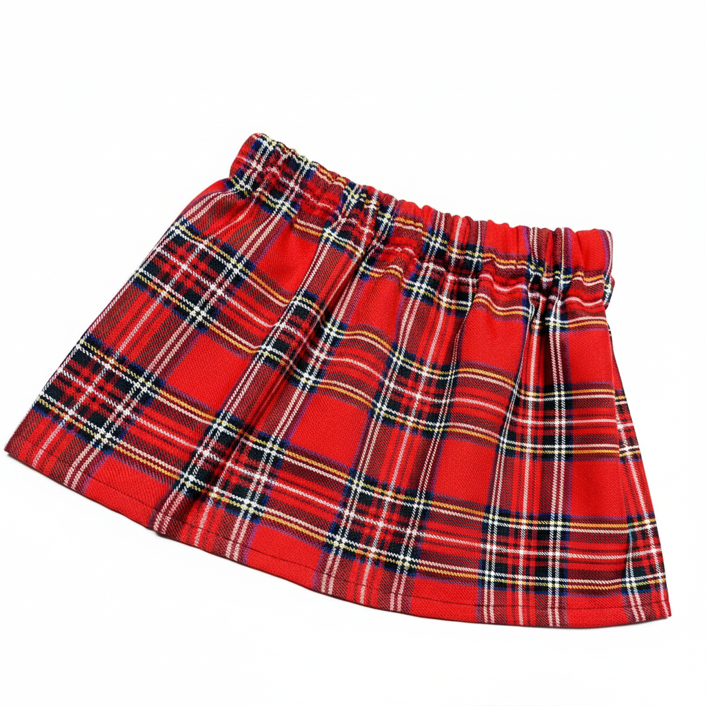 Red Tartan Set White Background