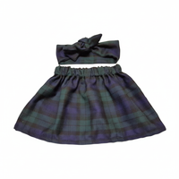 Black Watch Tartan Print Children's Skirt and Headwrap image 1