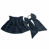 Black Watch Tartan Print Chlidren's Skirt and Neck Bow Set image 1