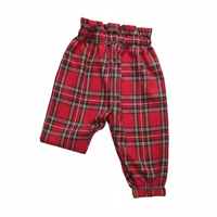 Red Royal Stewart Tartan Girl's Baby's Trousers image 2